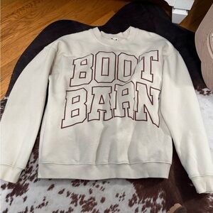 Boot Barn Cream Logo Crewneck Sweatshirt